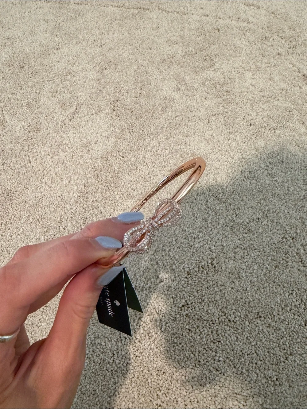 kate spade rose gold-tone bow bracelet with crystal accents - Picture 3 of 3